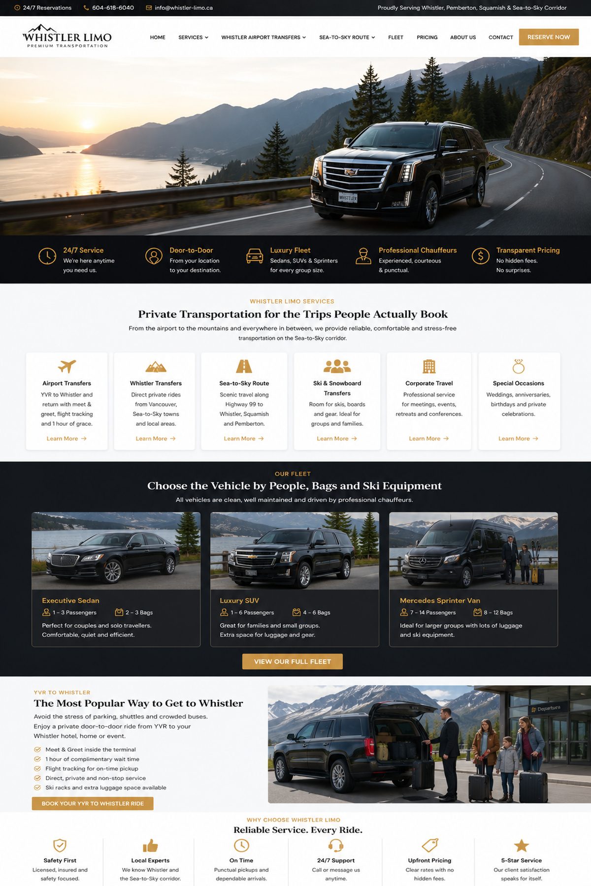 Whistler Limo website project screenshot